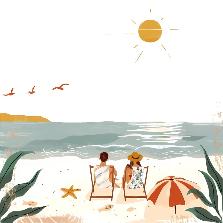 Couple Relaxing on the Beach