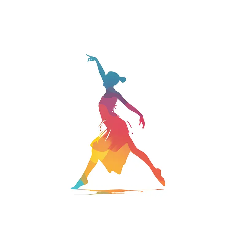Vibrant Dancer Silhouette in Motion