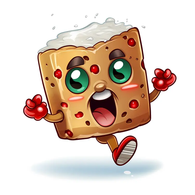 Cute Cake Cartoon Character