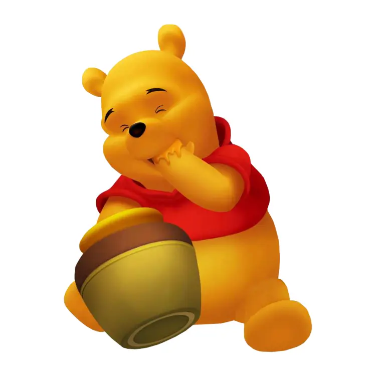 Yellow Bear Eating Honey