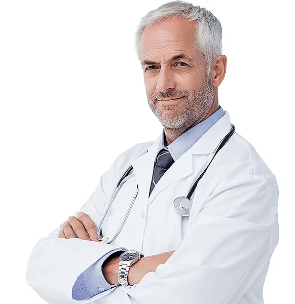 Doctor with Arms Crossed in White Coat