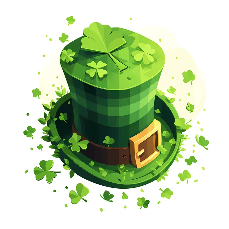 Green Hat with Clovers and Belt