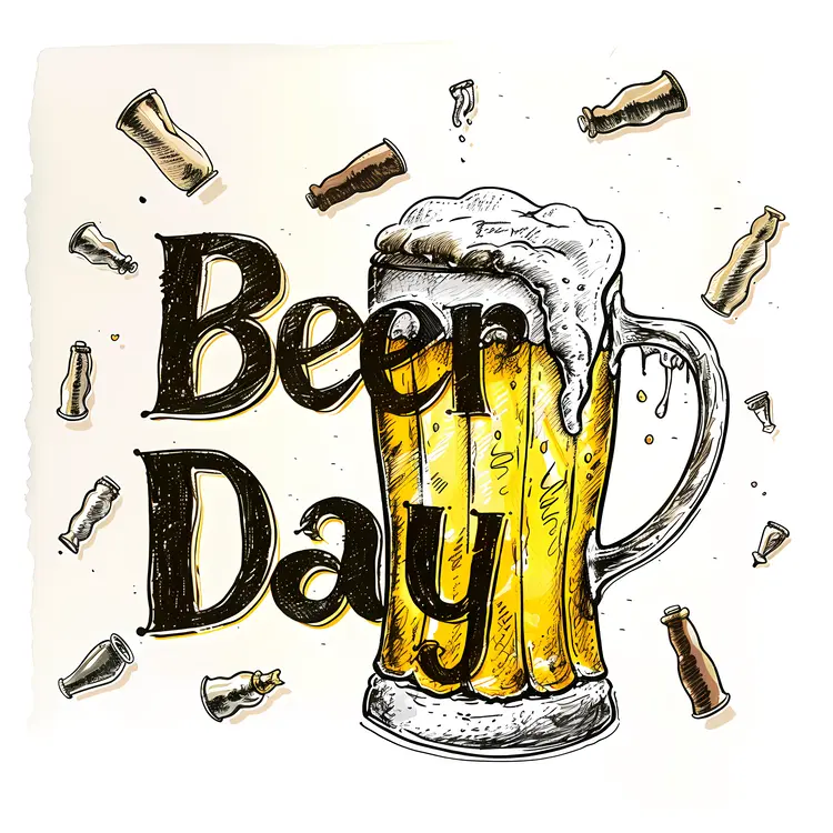 Beer Day Celebration Mug Illustration