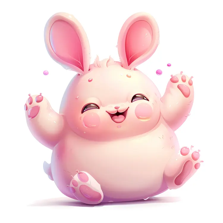 Joyful Pink Bunny Illustration