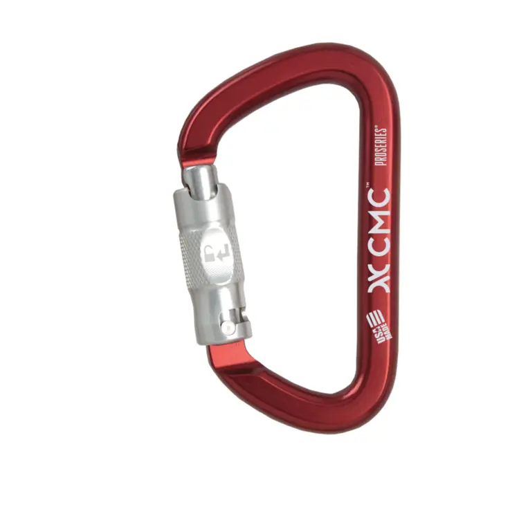Red Carabiner for Climbing Safety