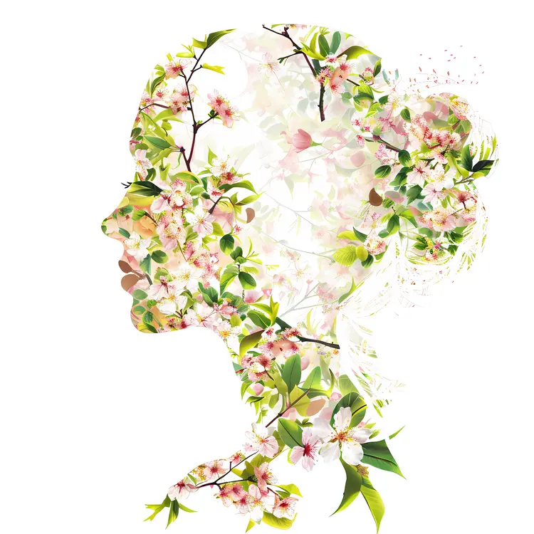 Artistic Floral Silhouette of a Woman