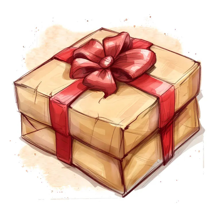 Sketch Gift Box with Ribbon