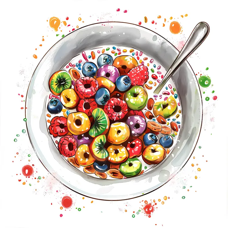 Colorful Fruit Cereal Bowl