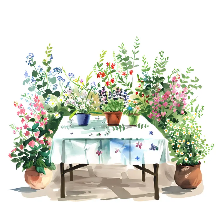 Floral Garden Table