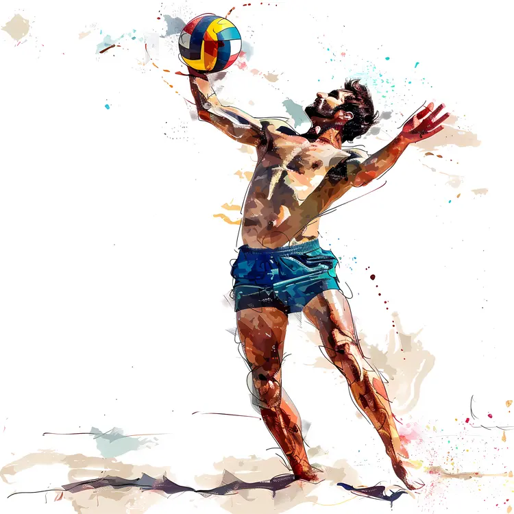 Beach Volleyball Player in Action