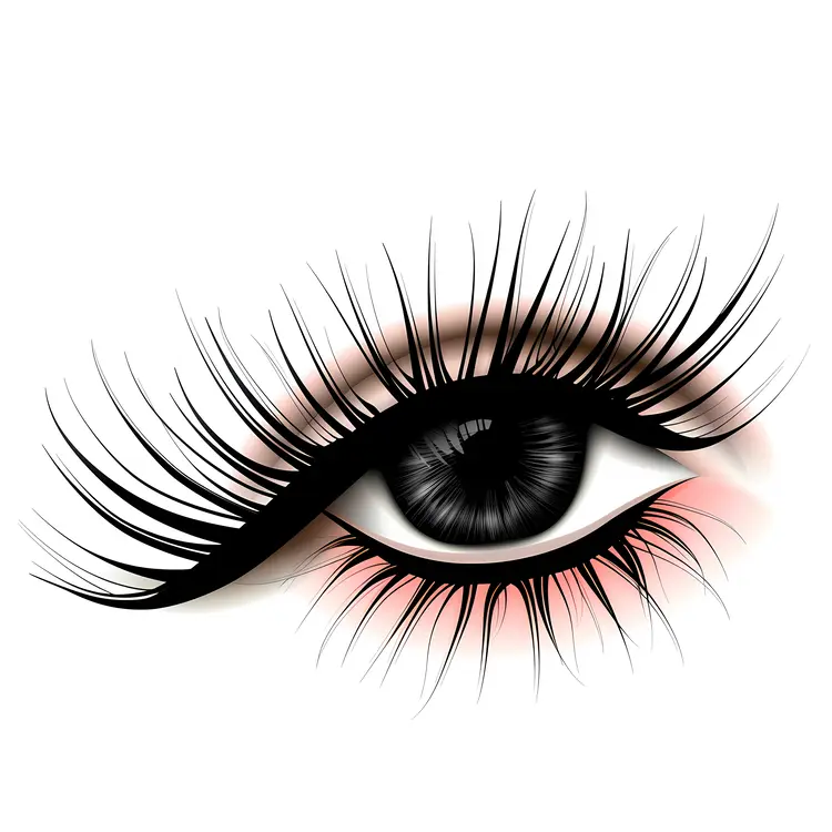 Illustration of Eye with Long Eyelashes