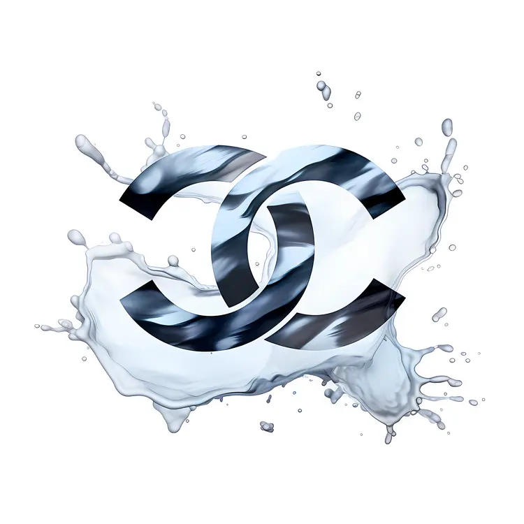 Chanel Logo with Water Splash Effect