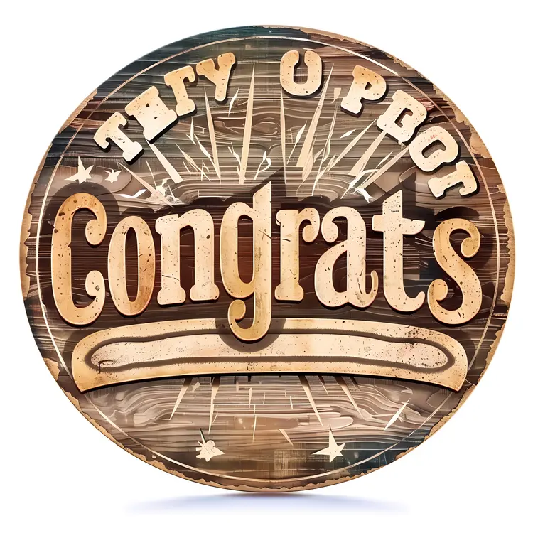 Vintage Congrats Badge