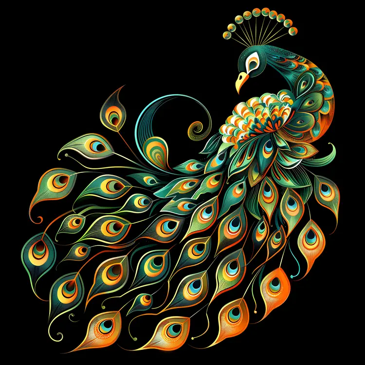 Colorful Peacock Illustration