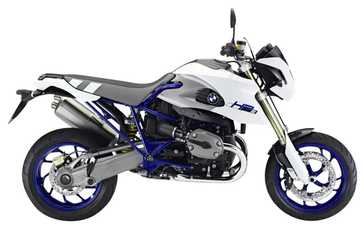 White and Blue BMW Motorcycle
