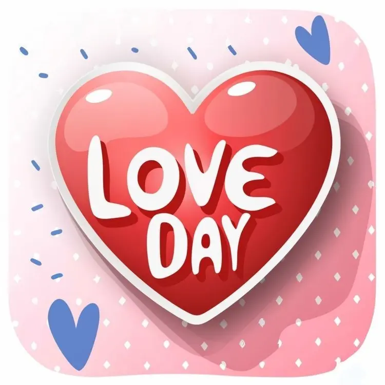Red Heart Love Day Graphic