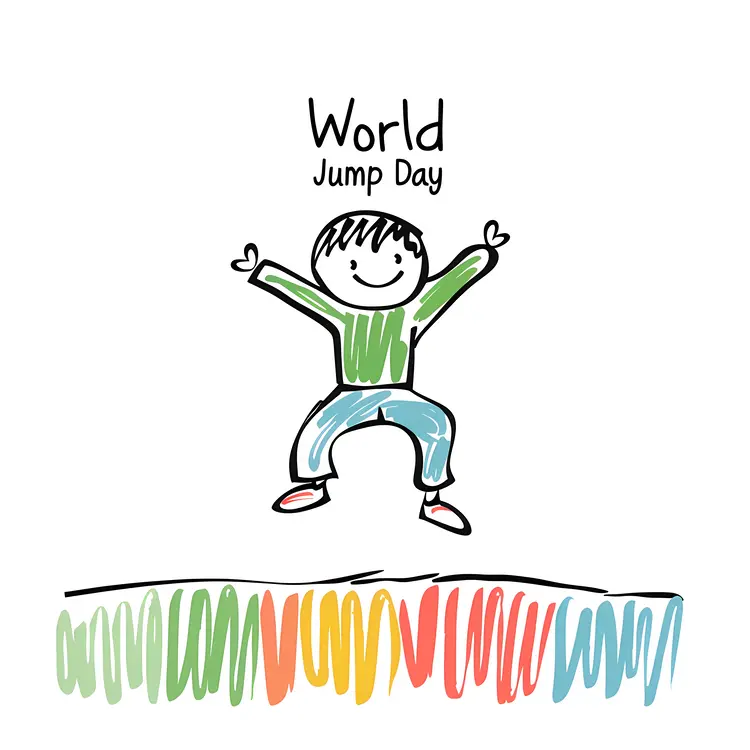 Happy Jumping Child for World Jump Day