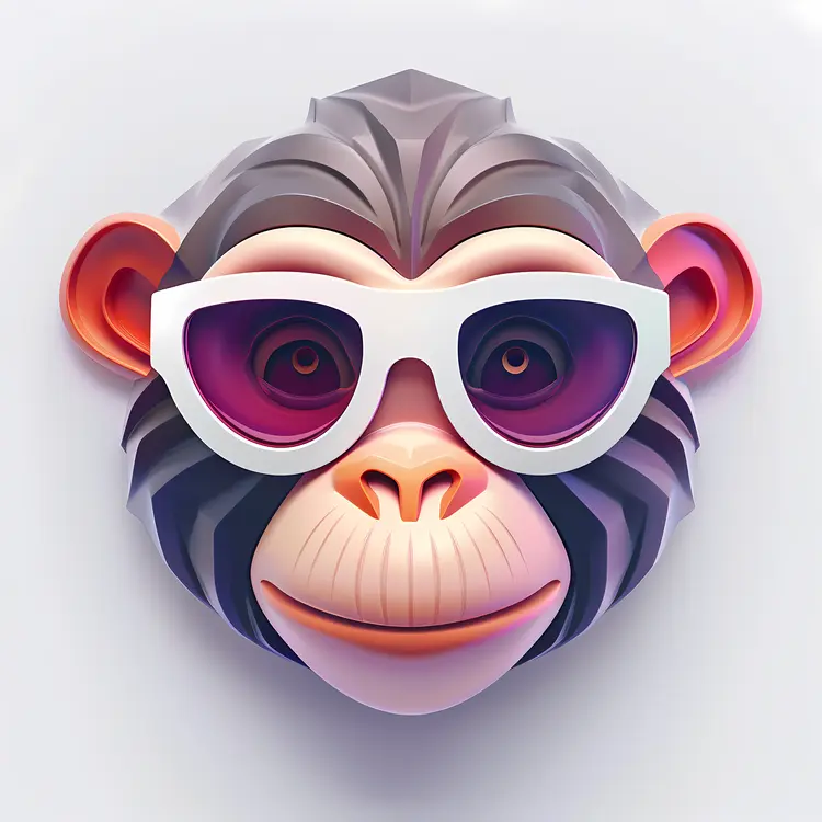 Cool Monkey with Sunglasses Illustration