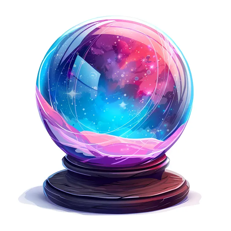 Galaxy Crystal Ball on Stand
