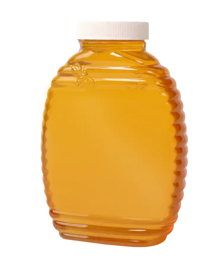 Yellow Honey Bottle with White Cap