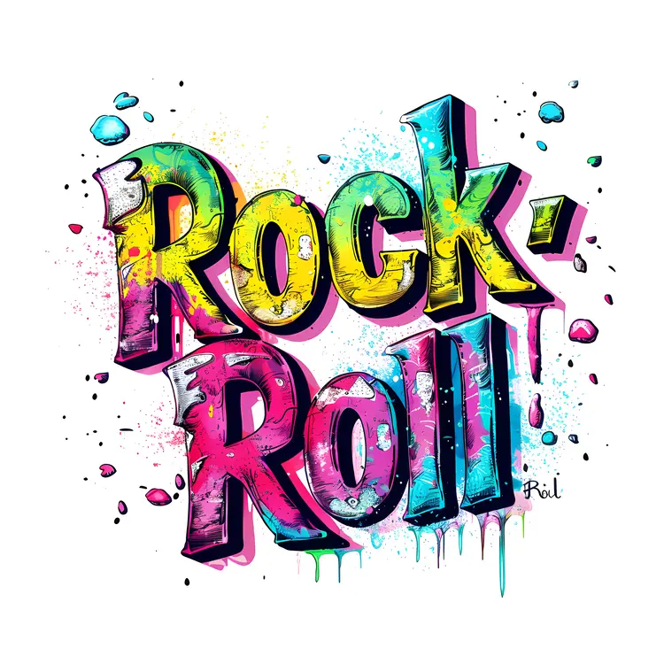 Colorful Rock n' Roll Text