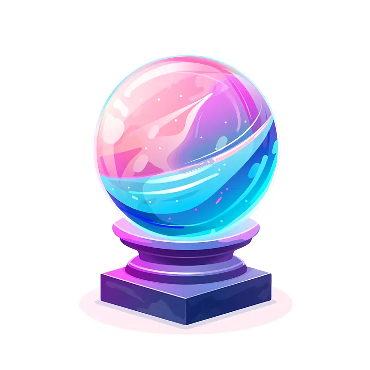Colorful Crystal Ball on a Stand