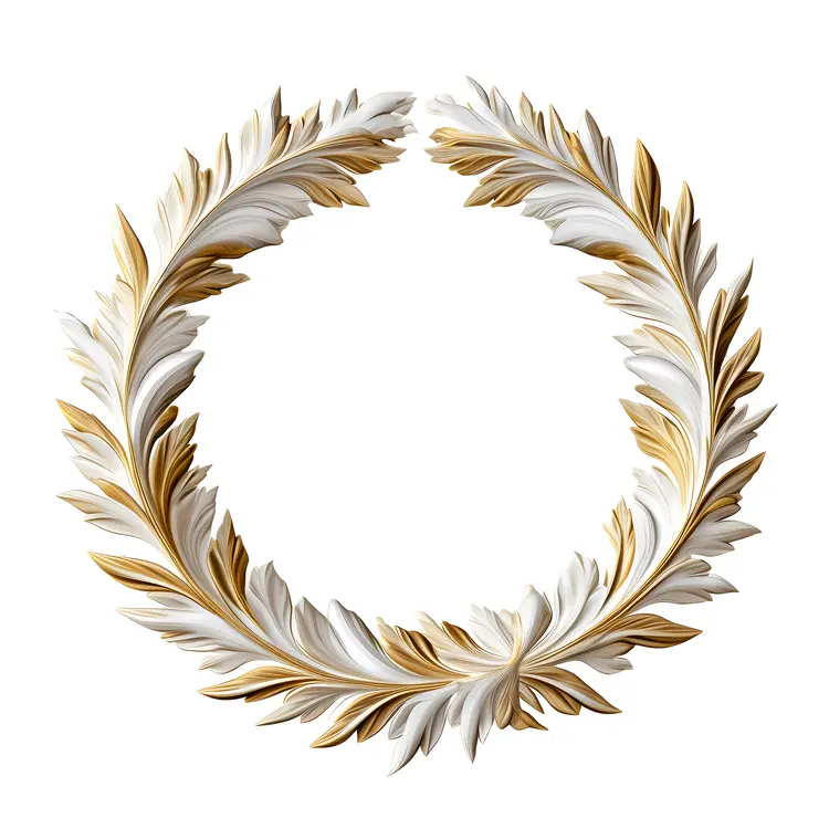 White and Gold Laurel Wreath for Honor
