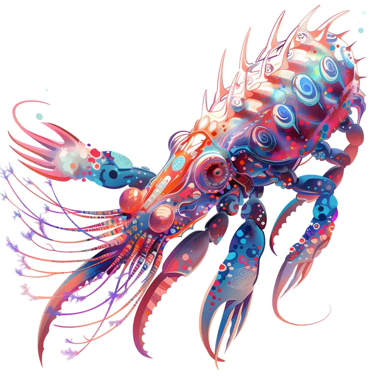Colorful Lobster Marine Illustration