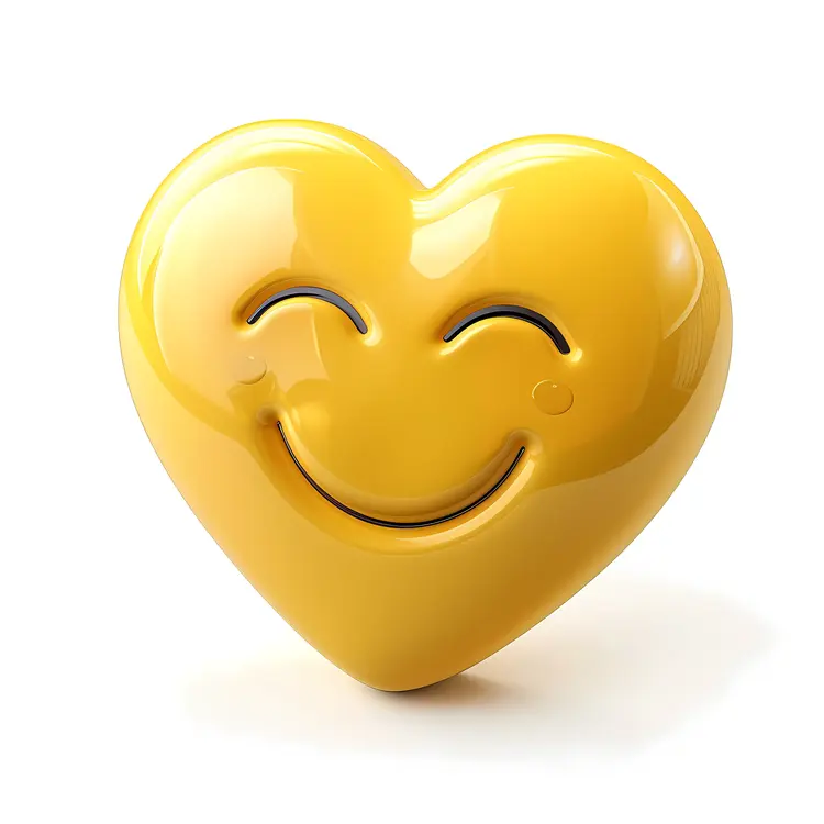 Joyful Yellow Heart Emoji