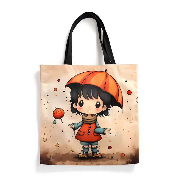 Cute Child with Umbrella Tote Bag