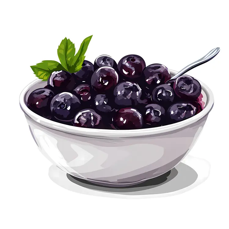 Fresh Blueberries in White Bowl