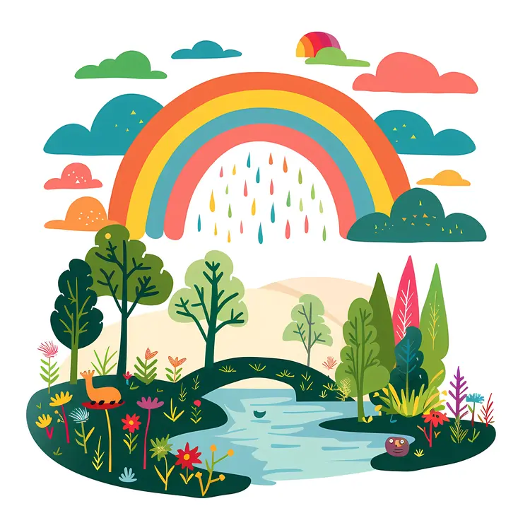Colorful Rainbow Landscape