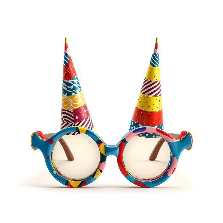 Colorful Sunglasses with Party Hats