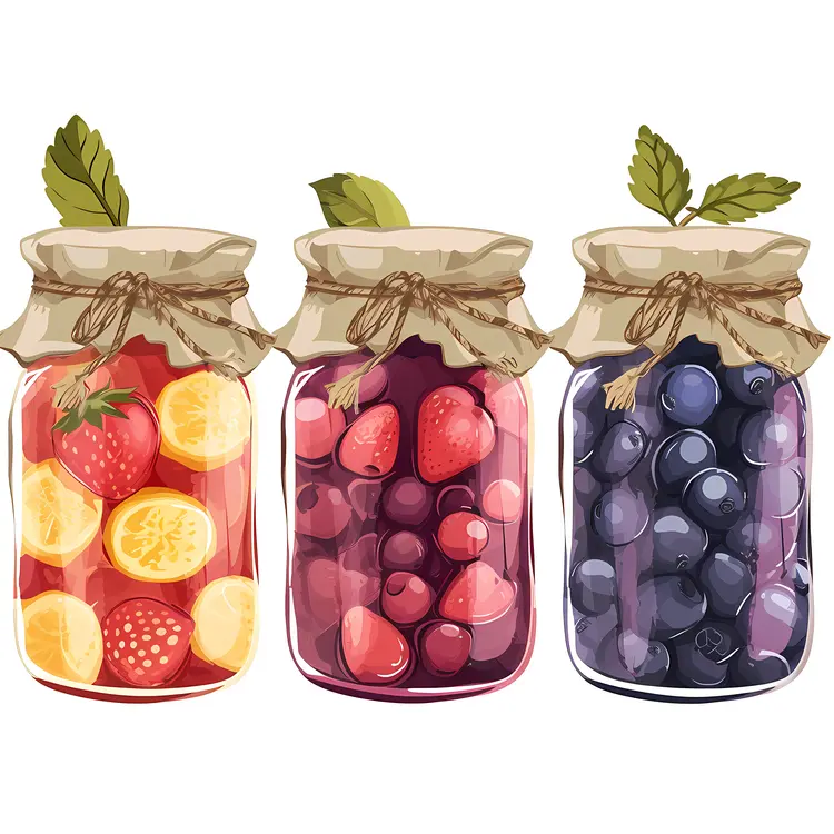 Assorted Fruit Jam in Jars