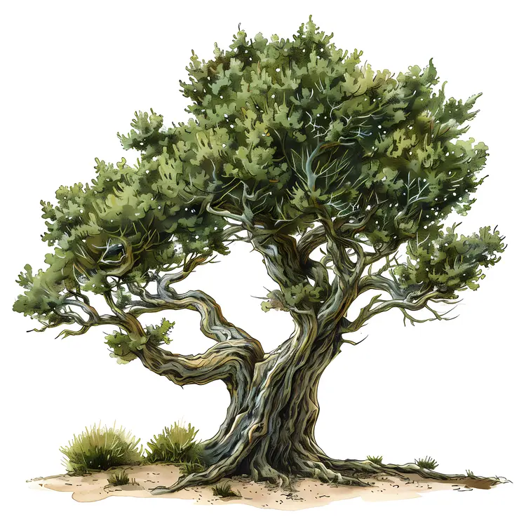 Twisted Tree with Thick Trunk