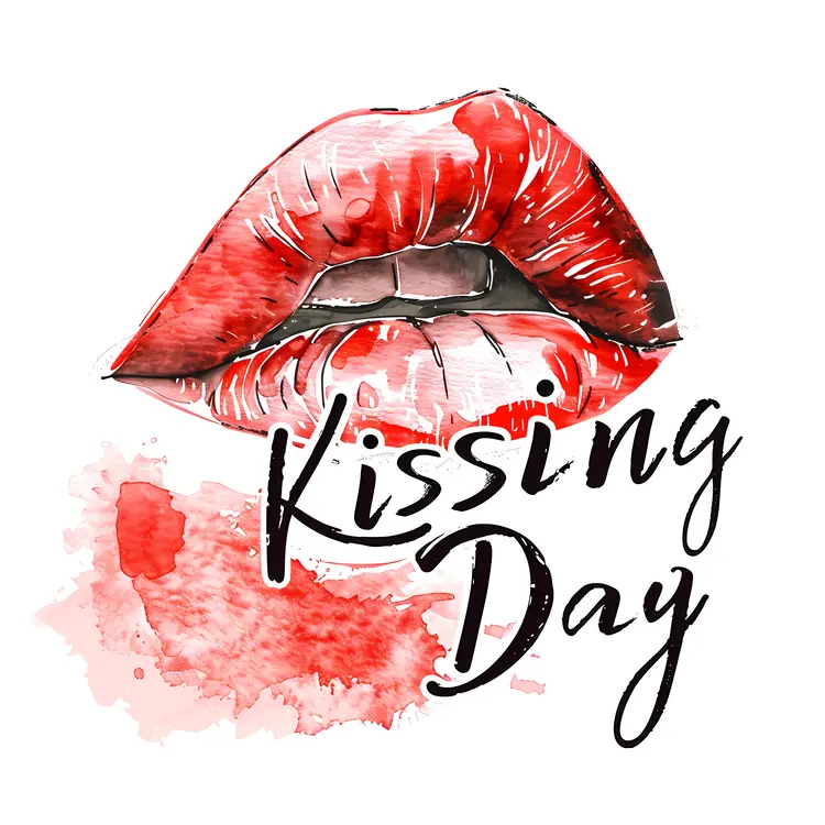 Kissing Day Celebration with Red Lips