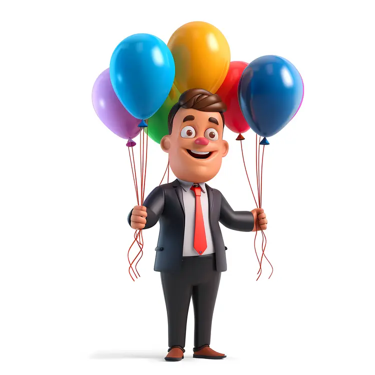 Man Holding Colorful Balloons