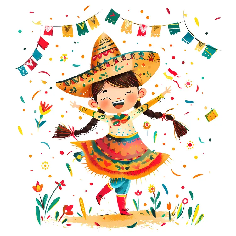 Festive Girl in Traditional Dress