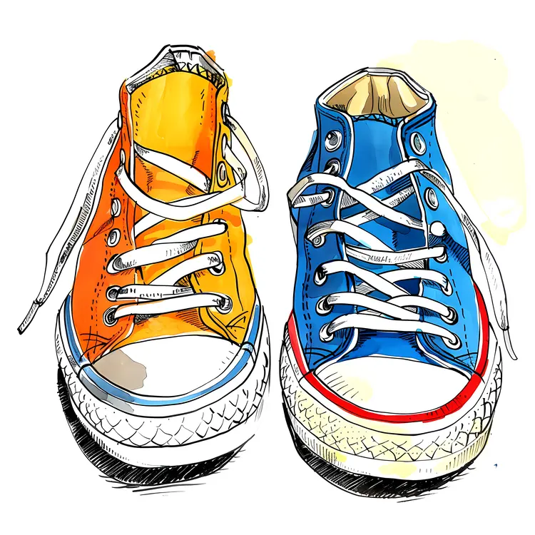 Bright Mismatched Sneakers