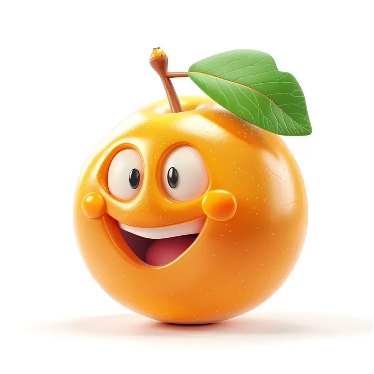 Happy Orange Cartoon Character