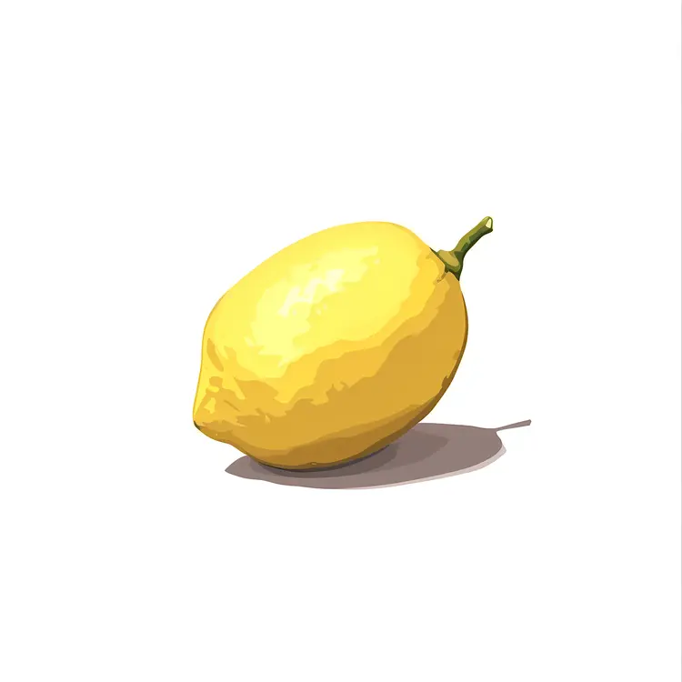 Single Yellow Lemon Illustration