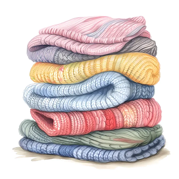 Pastel Colored Sweaters Pile