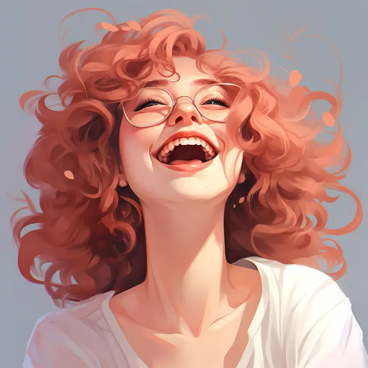 Cheerful Girl with Glasses
