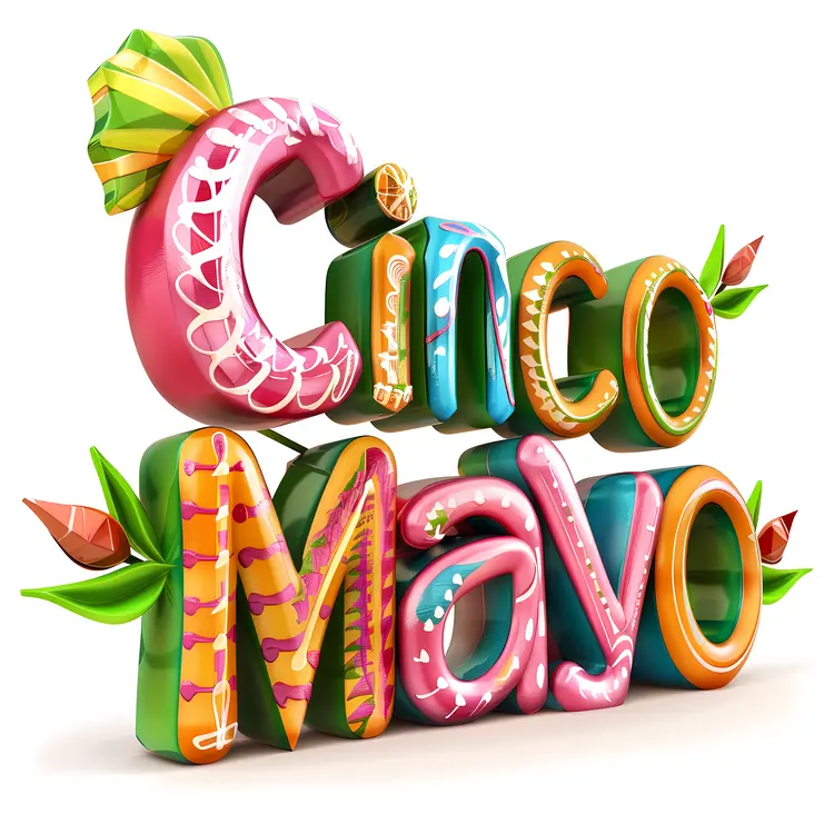 Cinco De Mayo Celebration with Colorful Letters