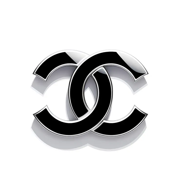 Classic Chanel Logo in Black and Silver