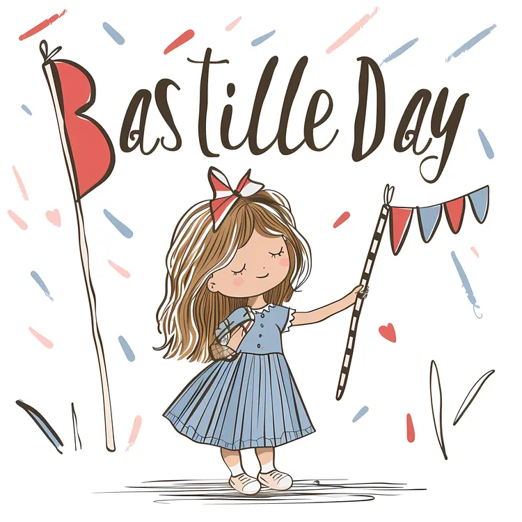 Cute Girl Celebrating Bastille Day