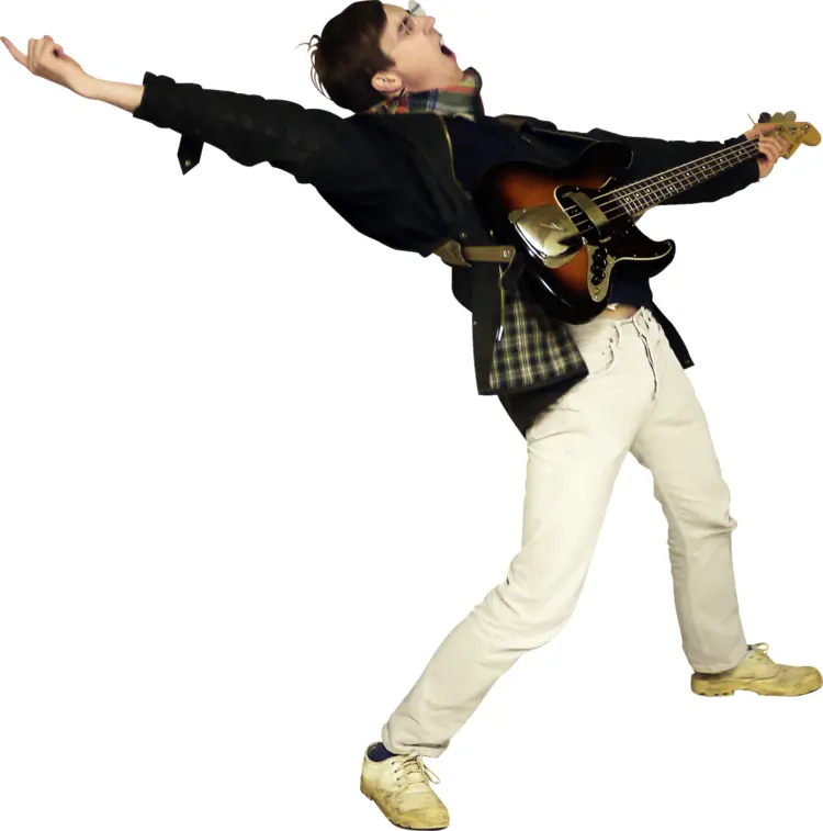 Man Playing Guitar in Dynamic Pose