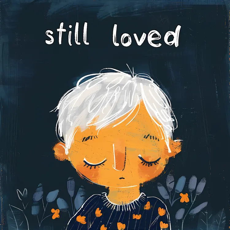 Calm Doodle Boy with White Hair