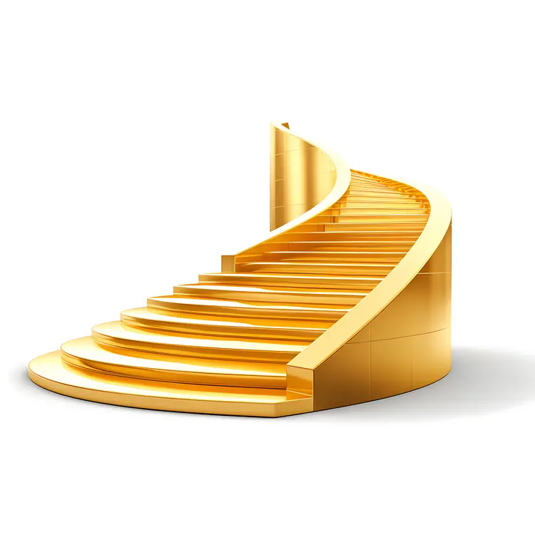 Elegant Golden Spiral Staircase
