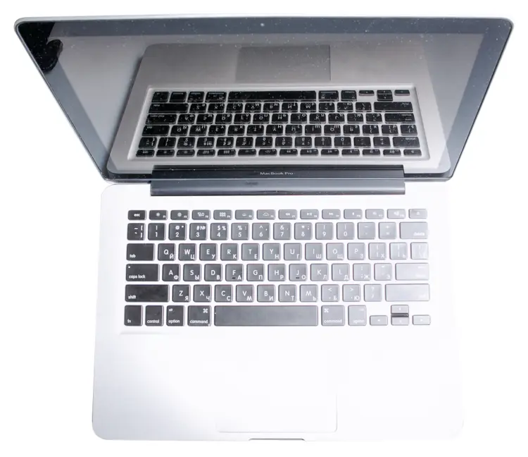 Modern Laptop with Reflective Screen